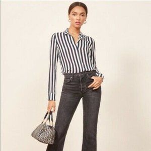 Reformation Violet Blouse (Genoa Stripe)